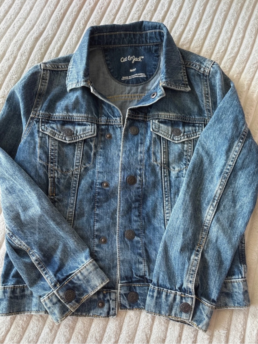 Girls Cat & Jack Medium Blue Denim Jacket with Button Front